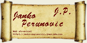 Janko Perunović vizit kartica
